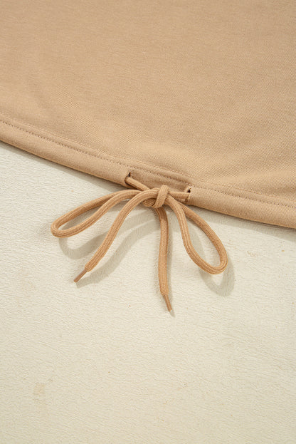 Threaded Pear Macy Drawstring Hemline Oversize Long Sleeve Top