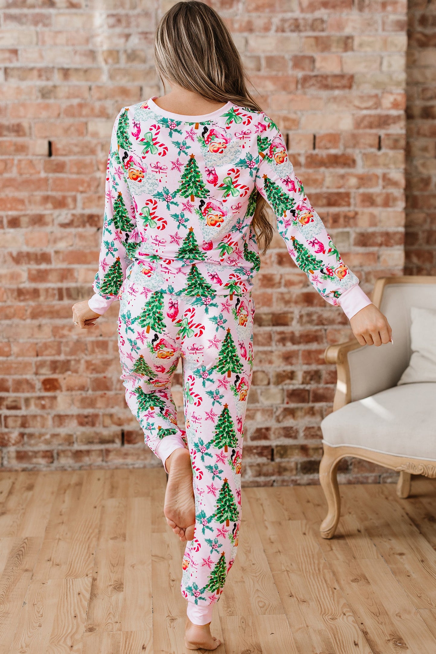 Threaded Pear Georgia Pattern Pullover Drawstring Pants