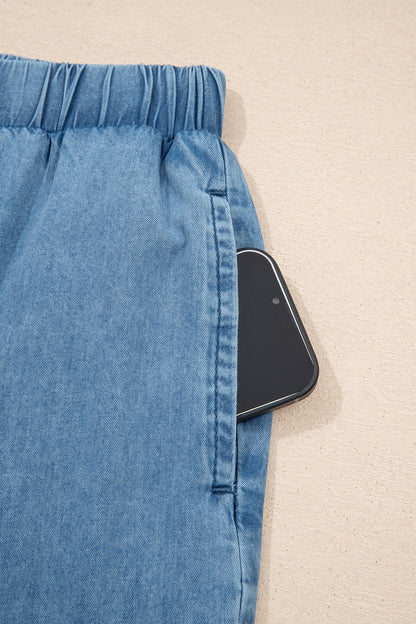 Taytum Wide Leg Chambray Pants