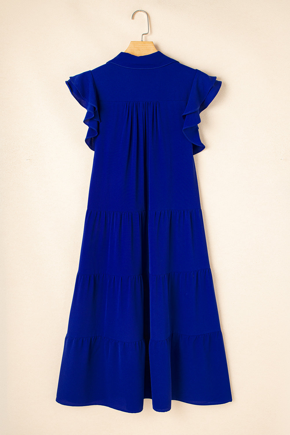 Threaded Pear Zelda Collared Tiered Midi Dress