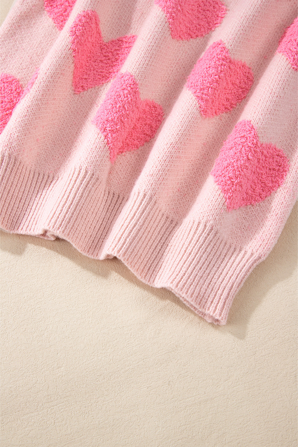 Threaded Pear Cali Heart Jacquard Knit Sweater