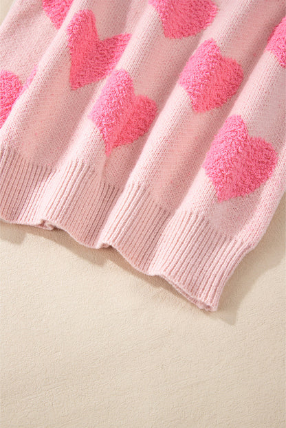 Threaded Pear Cali Heart Jacquard Knit Sweater