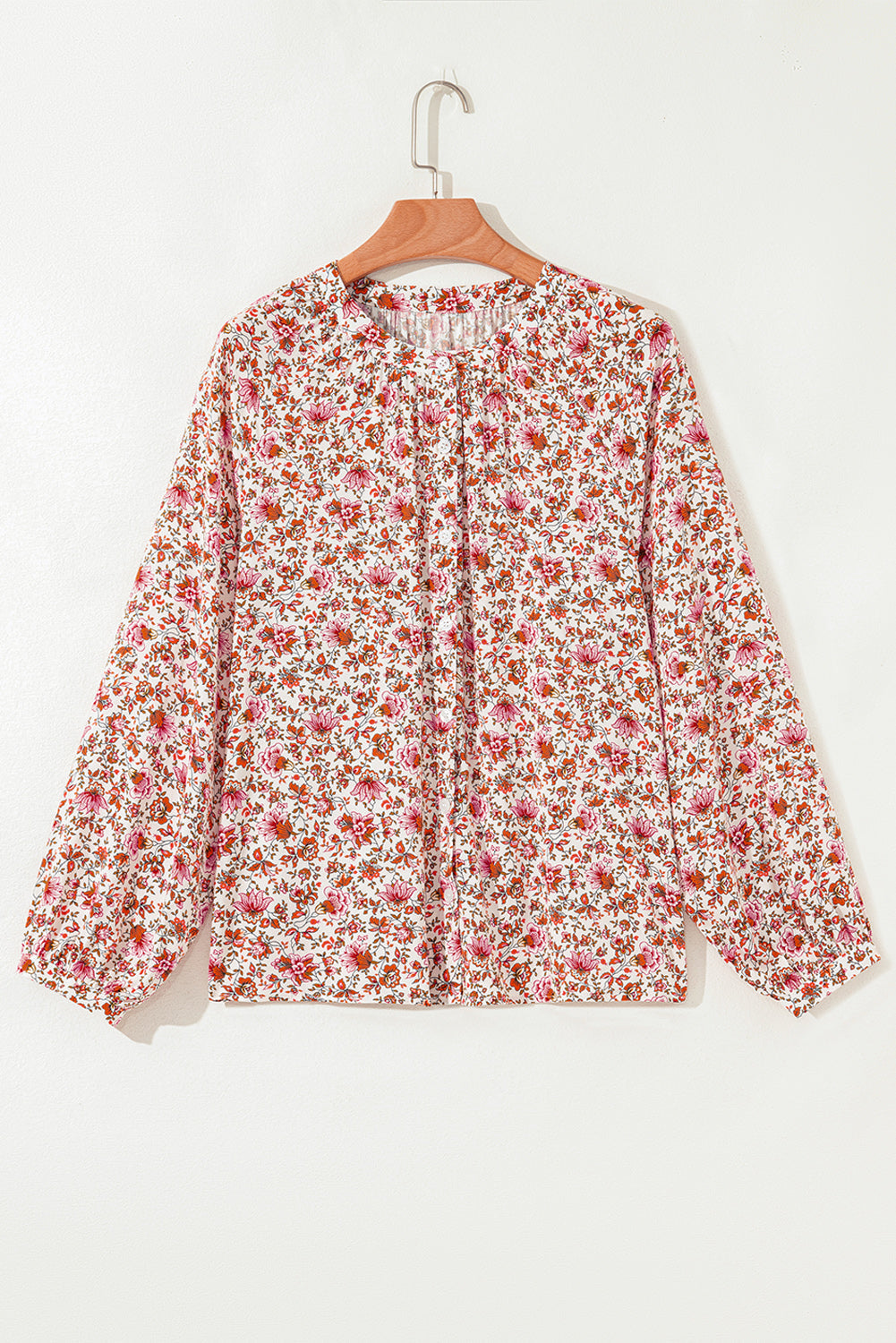 Threaded Pear Carter Notched Puff Sleeve Blouse