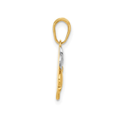 14K Rose Gold Four Leaf Clover Charm Pendant