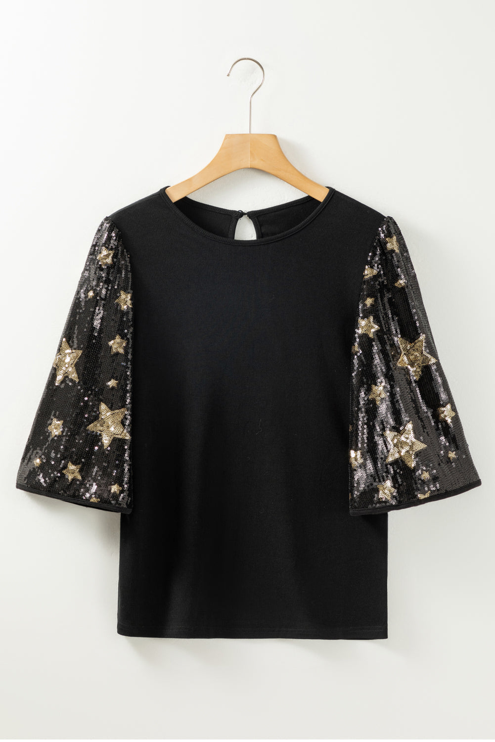 Threaded Pear Lara Splicing Half Sleeve Top
