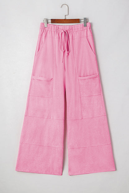Threaded Pear Brittany Mineral Wash Exposed Seam Drawstring Cargo Pants