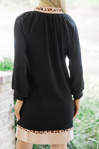 Threaded Pear Ainsley Block Trim Ribbed PLUS Dress