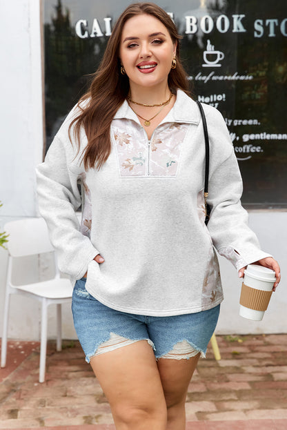 Threaded Pear Olivia Patchwork Zipped Collar Pullover