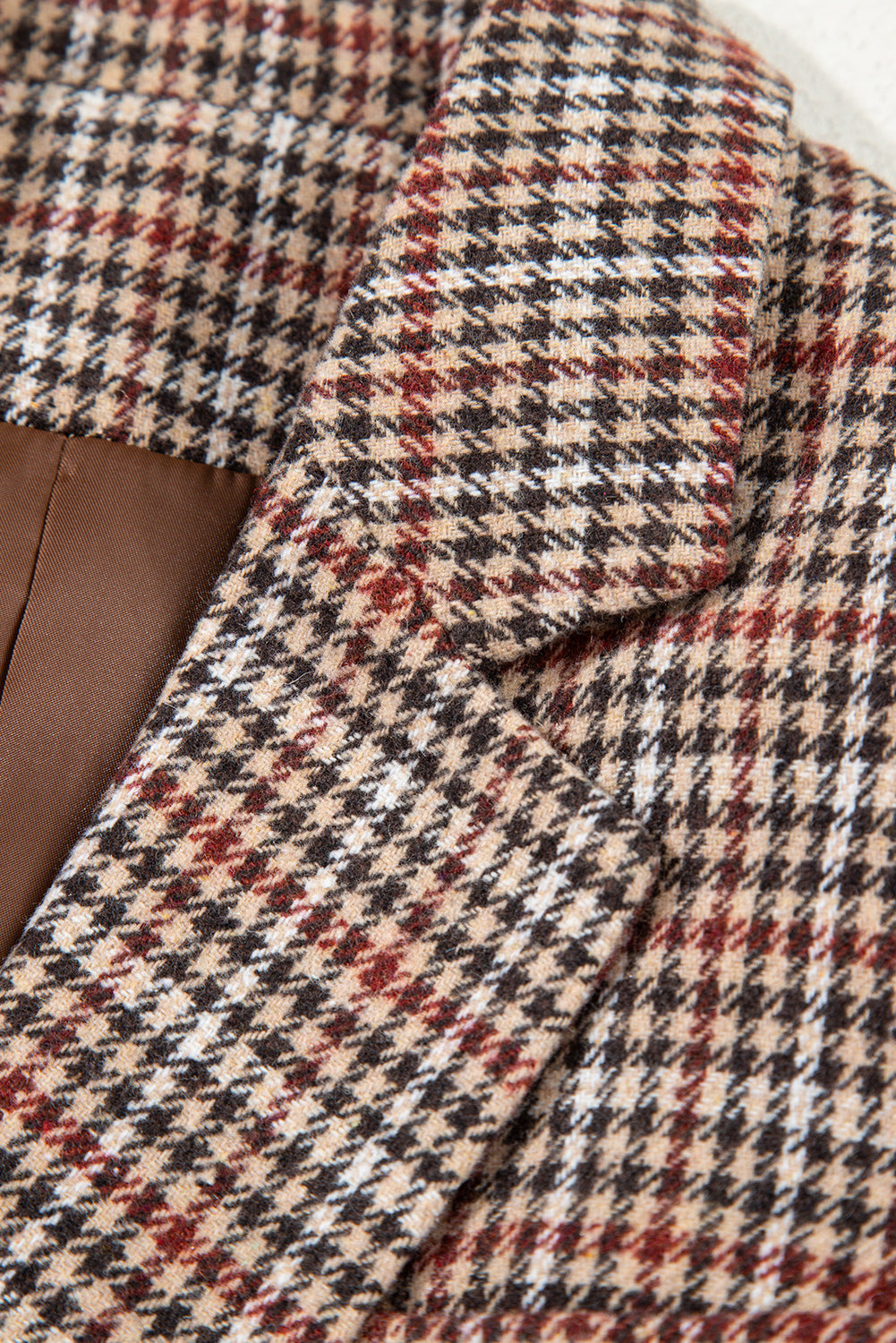 Threaded Pear Aria Houndstooth Lapel Collar Blazer