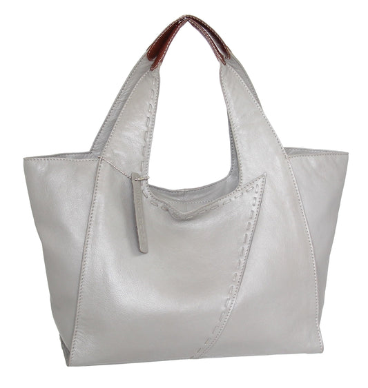 Serena Large Satchel in Stone