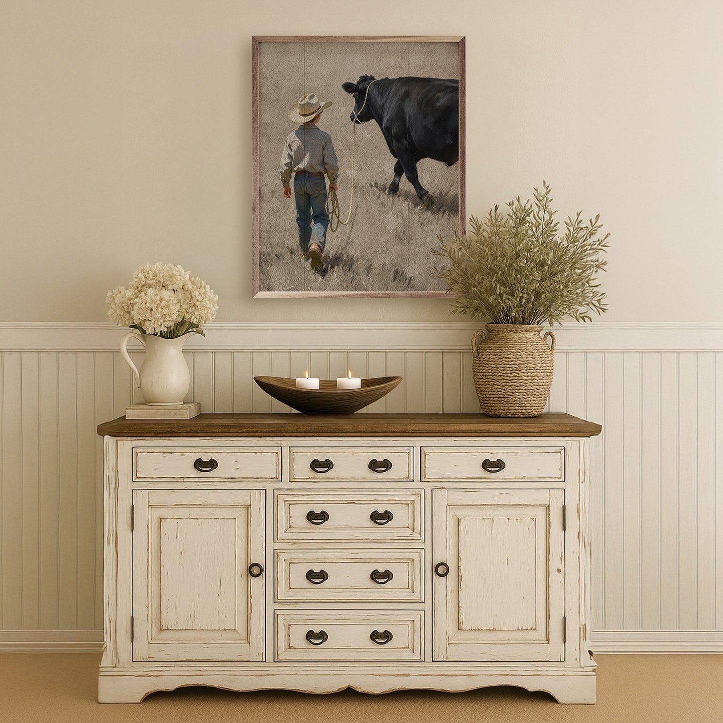Kendrick Home a Boy and His Beef Cow Walking - 8x10"