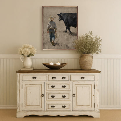Kendrick Home a Boy and His Beef Cow Walking - 8x10"