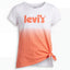 White with orange dip-dye