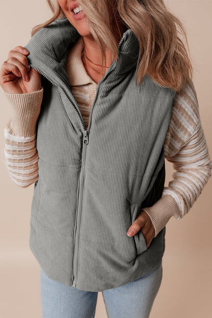 Threaded Pear Taytum Stand Zipped Puffer Vest