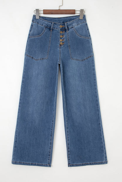 Threaded Pear Aleah Waist Wide Leg Jeans