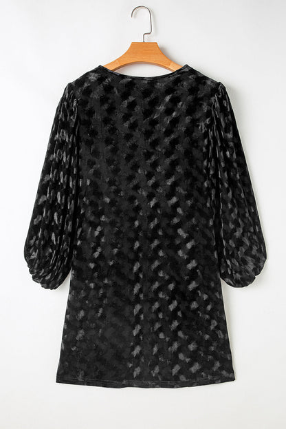 Threaded Pear Ximena Sleeve Velvet Mini Dress