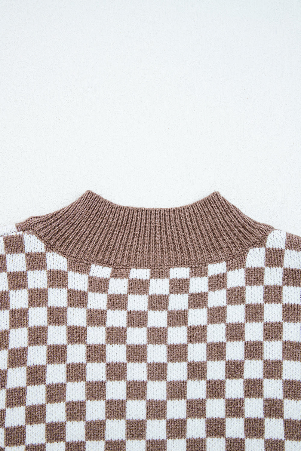 Threaded Pear Mckinley Trim Checkerboard Knit Sweater