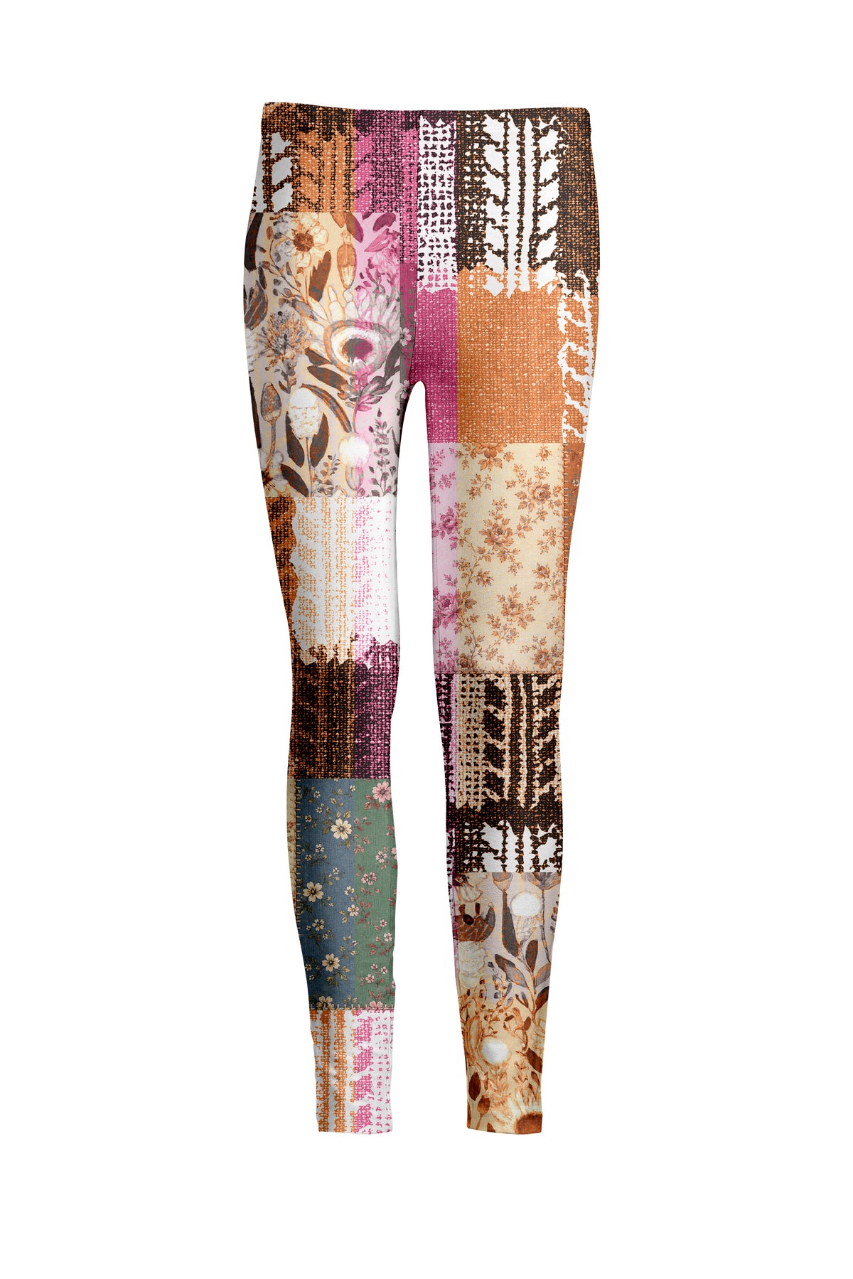 Brown Multicolor Patchwork Print 2-