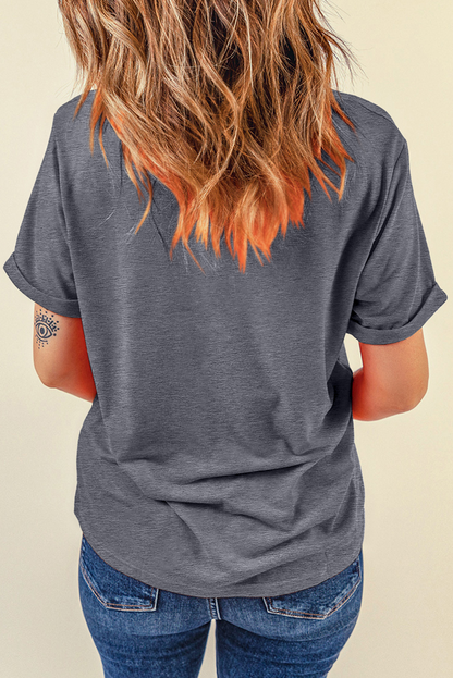 Gray USA Letter Crewneck Tee