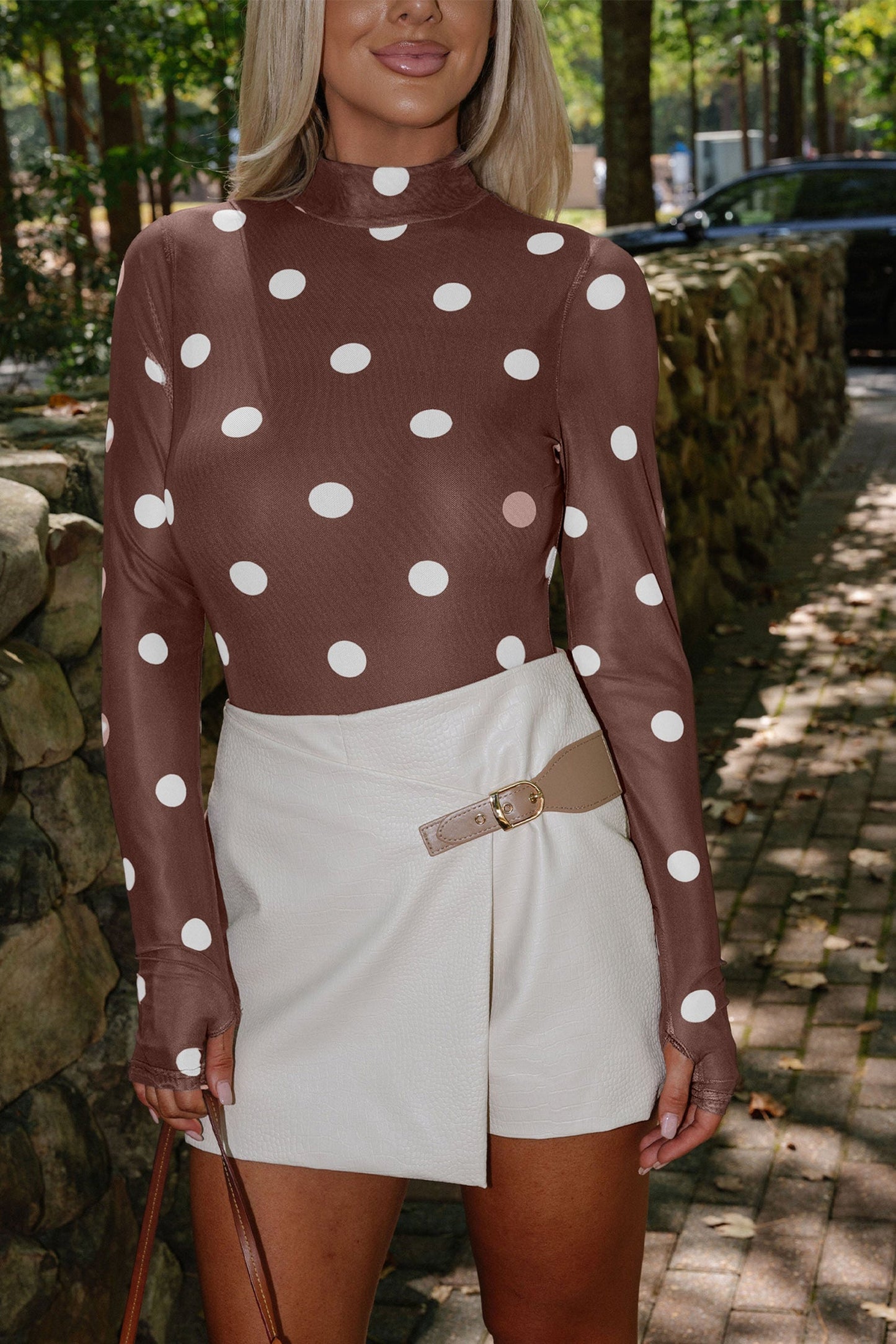 Threaded Pear Eliana Mesh Long Sleeve Bodysuit