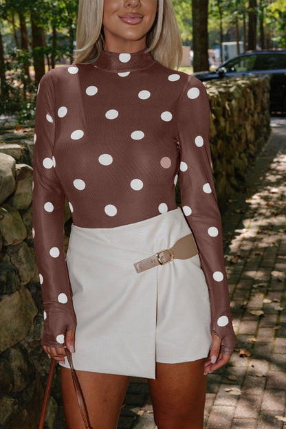Threaded Pear Eliana Mesh Long Sleeve Bodysuit
