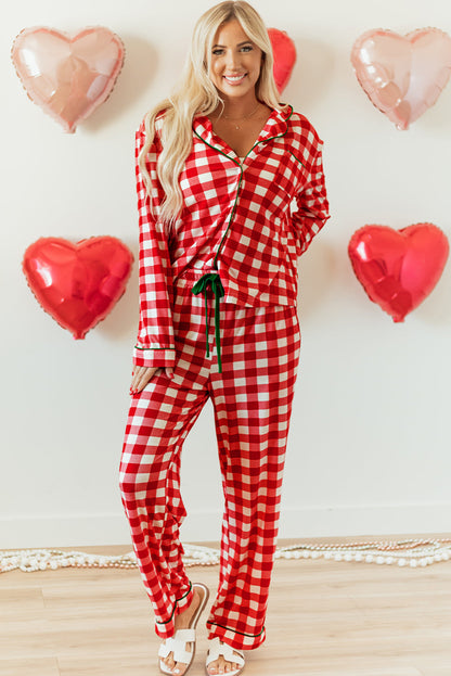 Threaded Pear Estrella Christmas Plaid Print Shirt