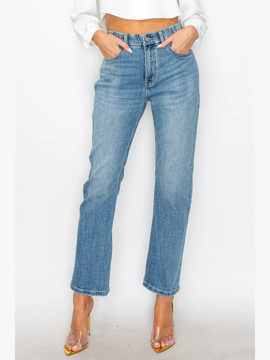 Tummy Control High Rise Straight Jeans