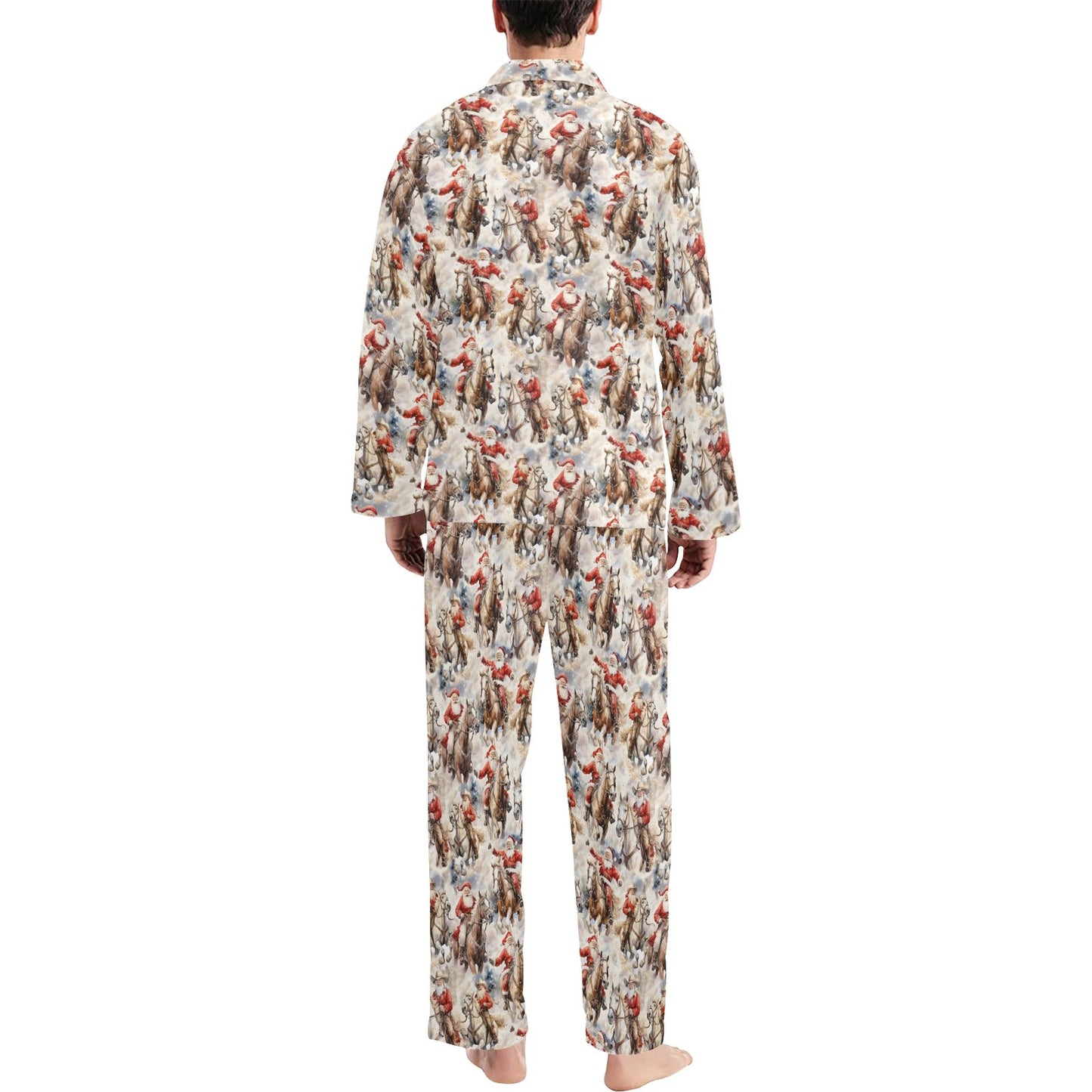 Western Cowboy Santa Christmas Men's Pajamas