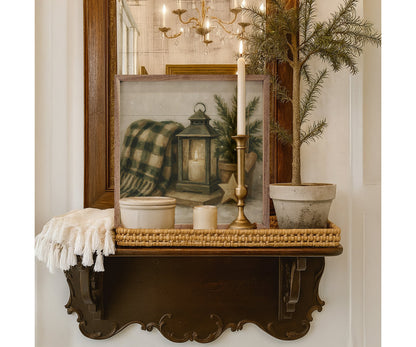 Kendrick Home Holiday Plaid Lantern