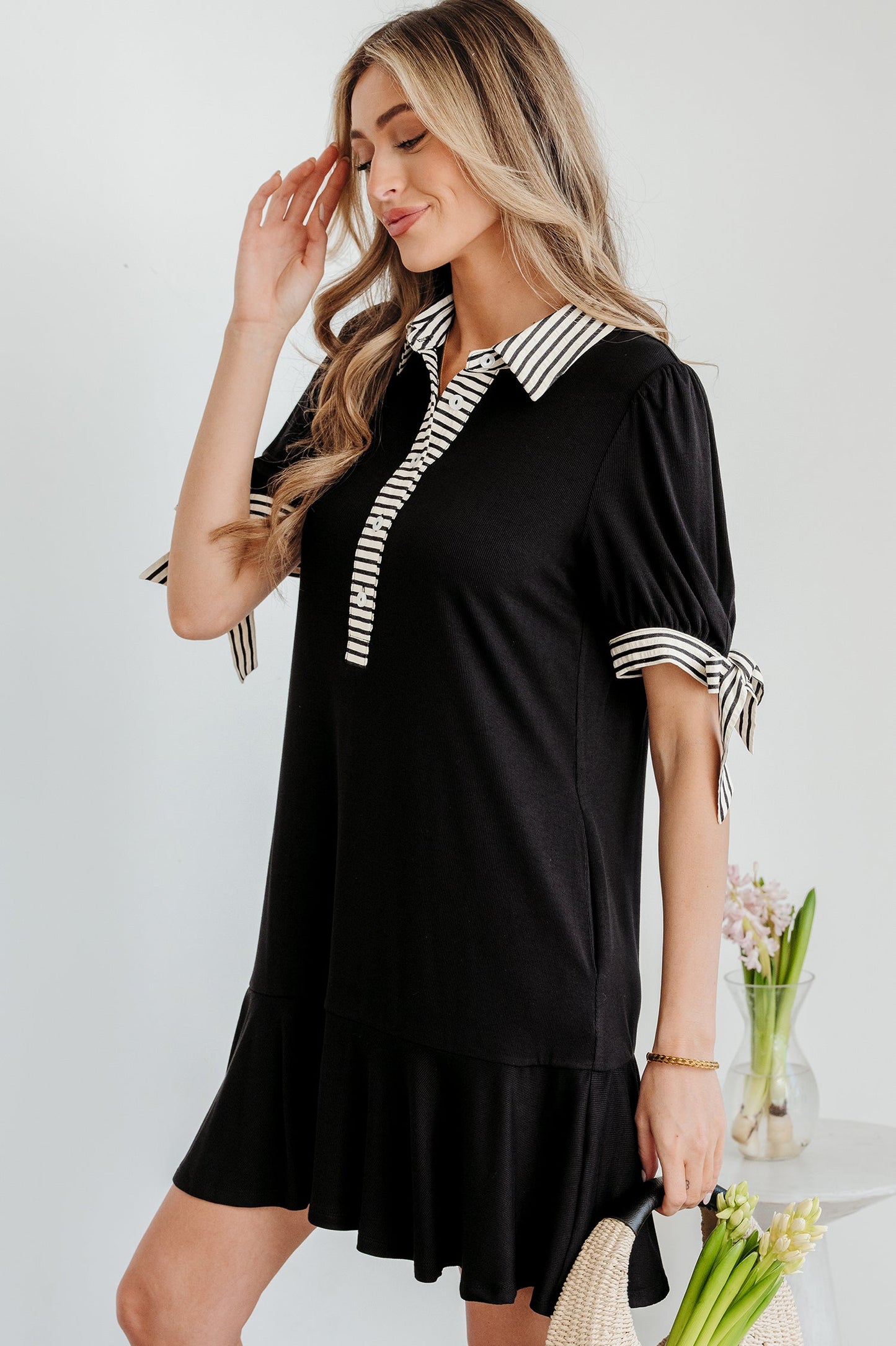 Threaded Pear Mckenzie Sleeve Shift Mini Dress