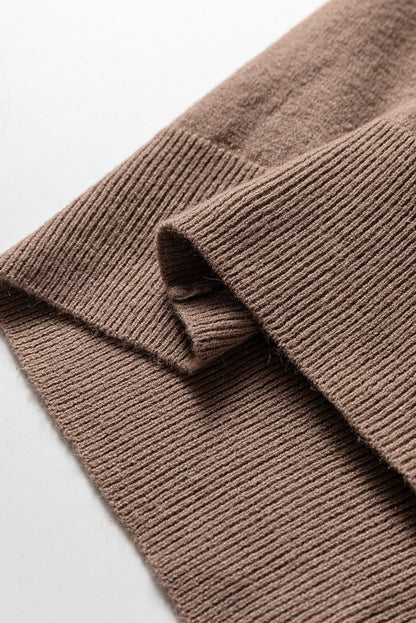 Threaded Pear Scarlett Striped Trim Varsity Sweater