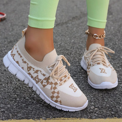 Breathable Mesh Lace Up Sneakers