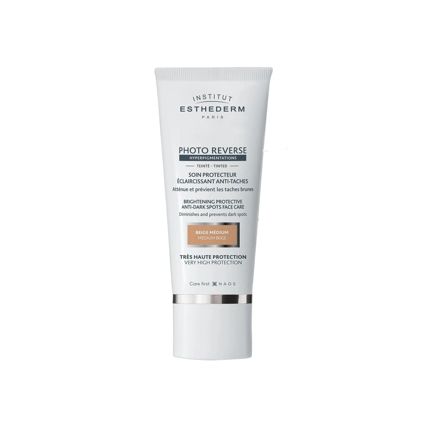 Esthederm Tinted Sunscreen Cream - High Protection with Tinted Finish, Medium Beige Shade, Photo Reverse Line