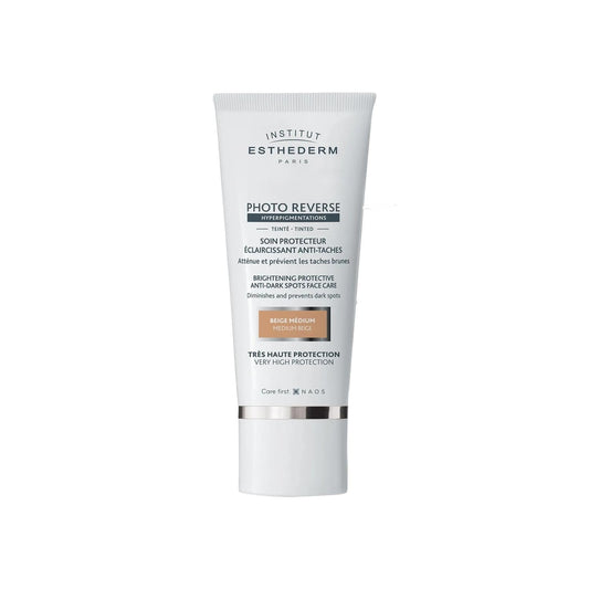 Esthederm Tinted Sunscreen Cream - High Protection with Tinted Finish, Medium Beige Shade, Photo Reverse Line