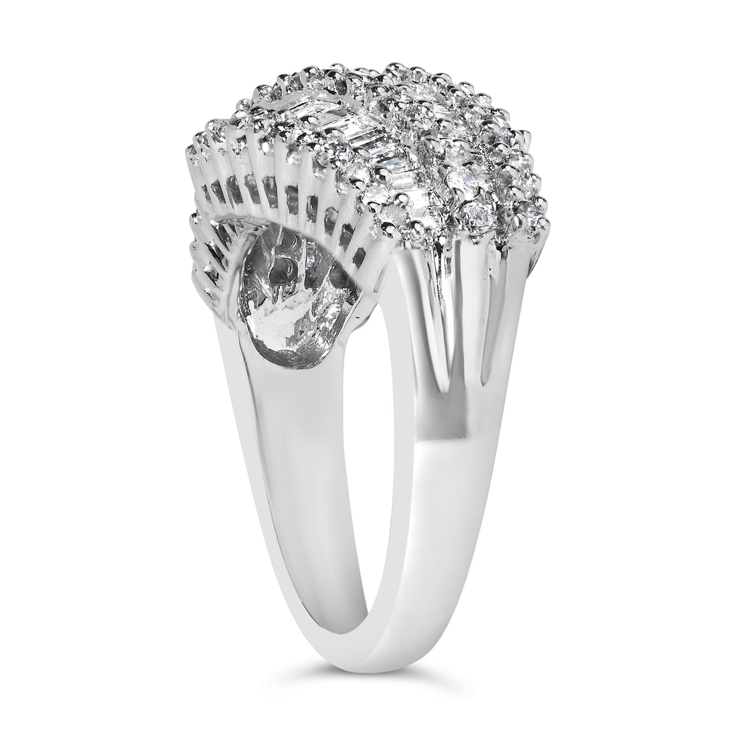 14K White Gold Diamond Cocktail Ring Band (1 3/4 Cttw, H-I Color, SI2-I1 Clarity)