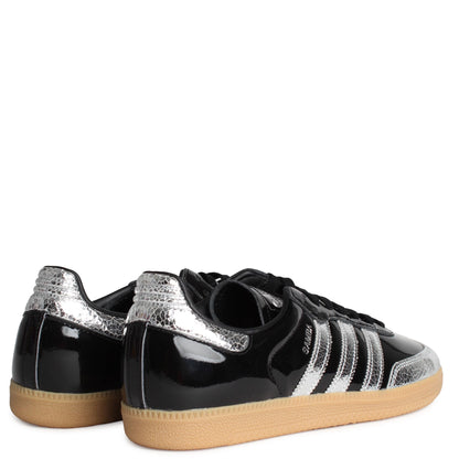 [KI0172] Mens adidas Samba OG 'Patent Black Silver Metallic'