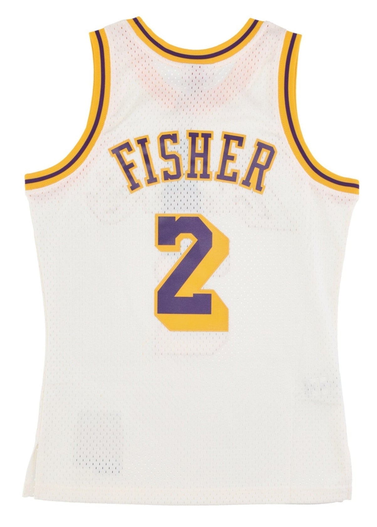Men's Mitchell & Ness Cream Team Color Swingman Jersey Lakers 1996 Derek Fisher