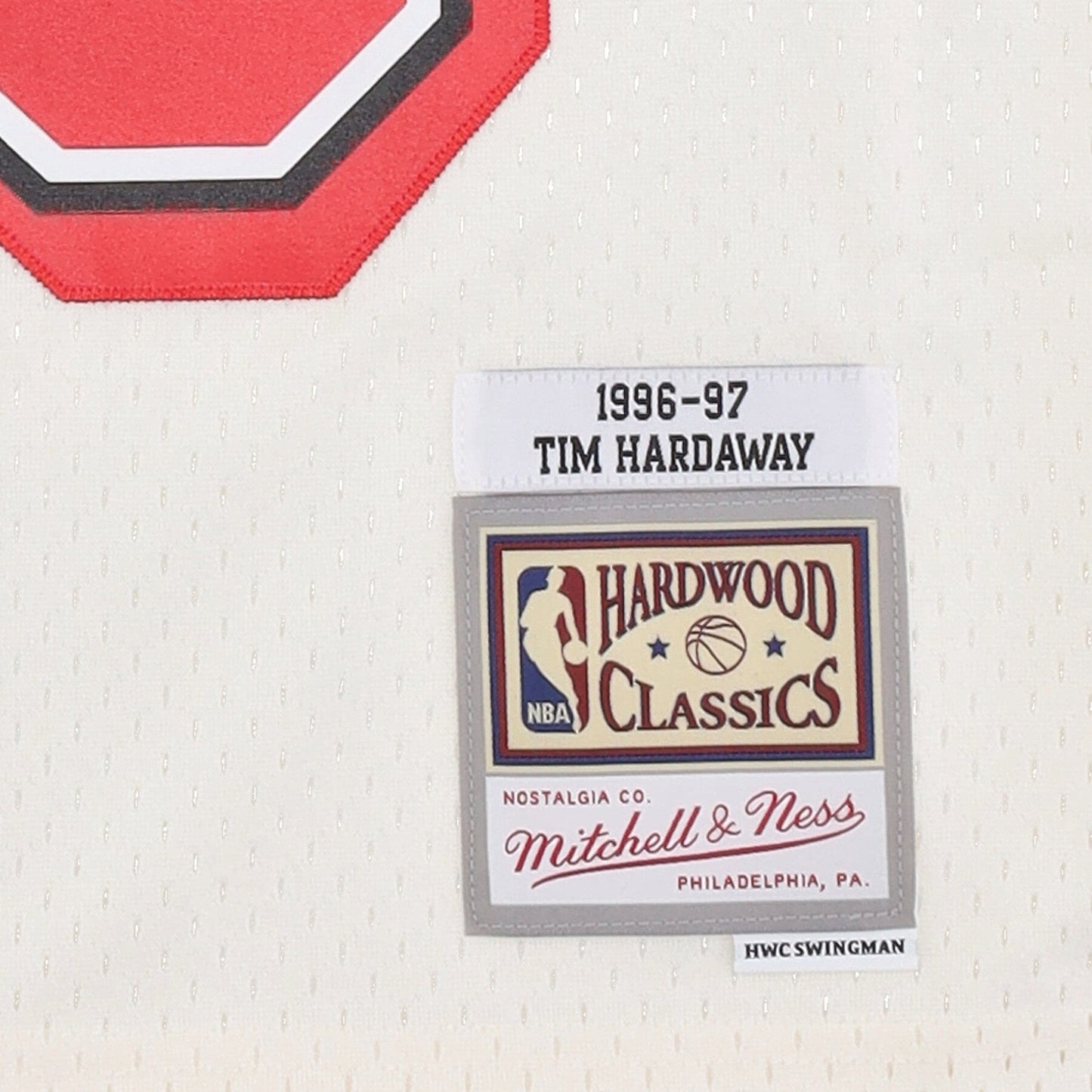 Men's Mitchell & Ness Cream Team Color Swingman Jersey Heat 1996 Tim Hardaway