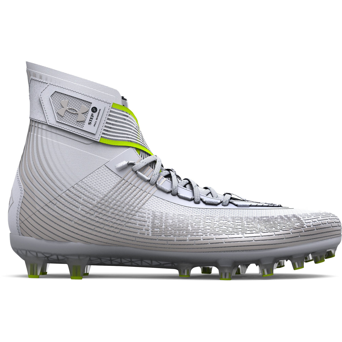Under Armour Mens Highlight MC Football Cleat - White/Metallic Silver/Metallic Silver