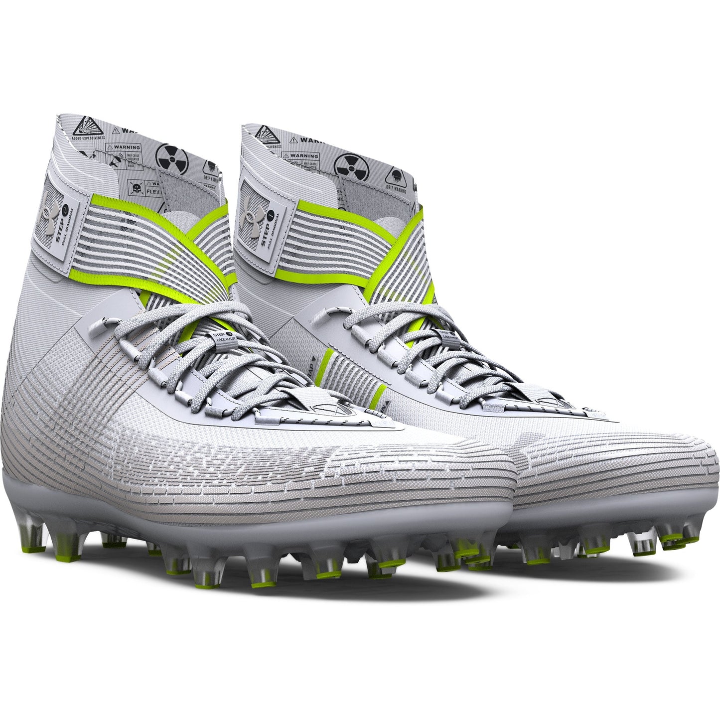 Under Armour Mens Highlight MC Football Cleat - White/Metallic Silver/Metallic Silver