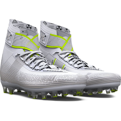 Under Armour Mens Highlight MC Football Cleat - White/Metallic Silver/Metallic Silver