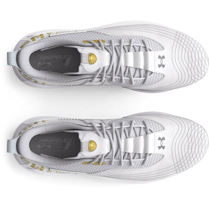 Under Armour Mens Harper 7 Low ST - White Metallic Gold
