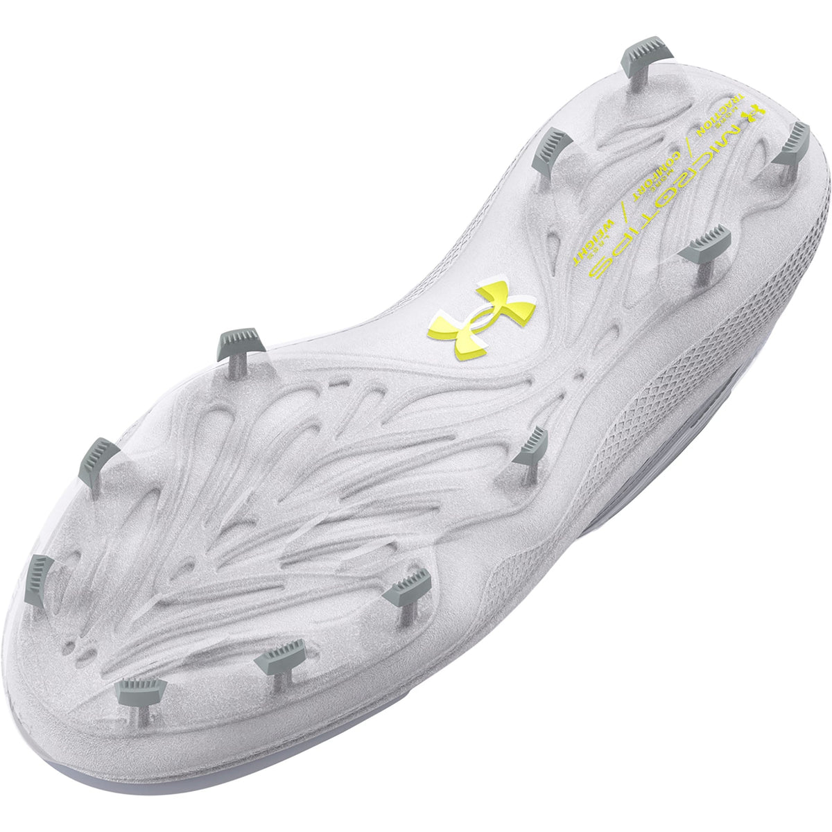 Under Armour Mens Yard Low MT TPU - White/White/Metallic Silver