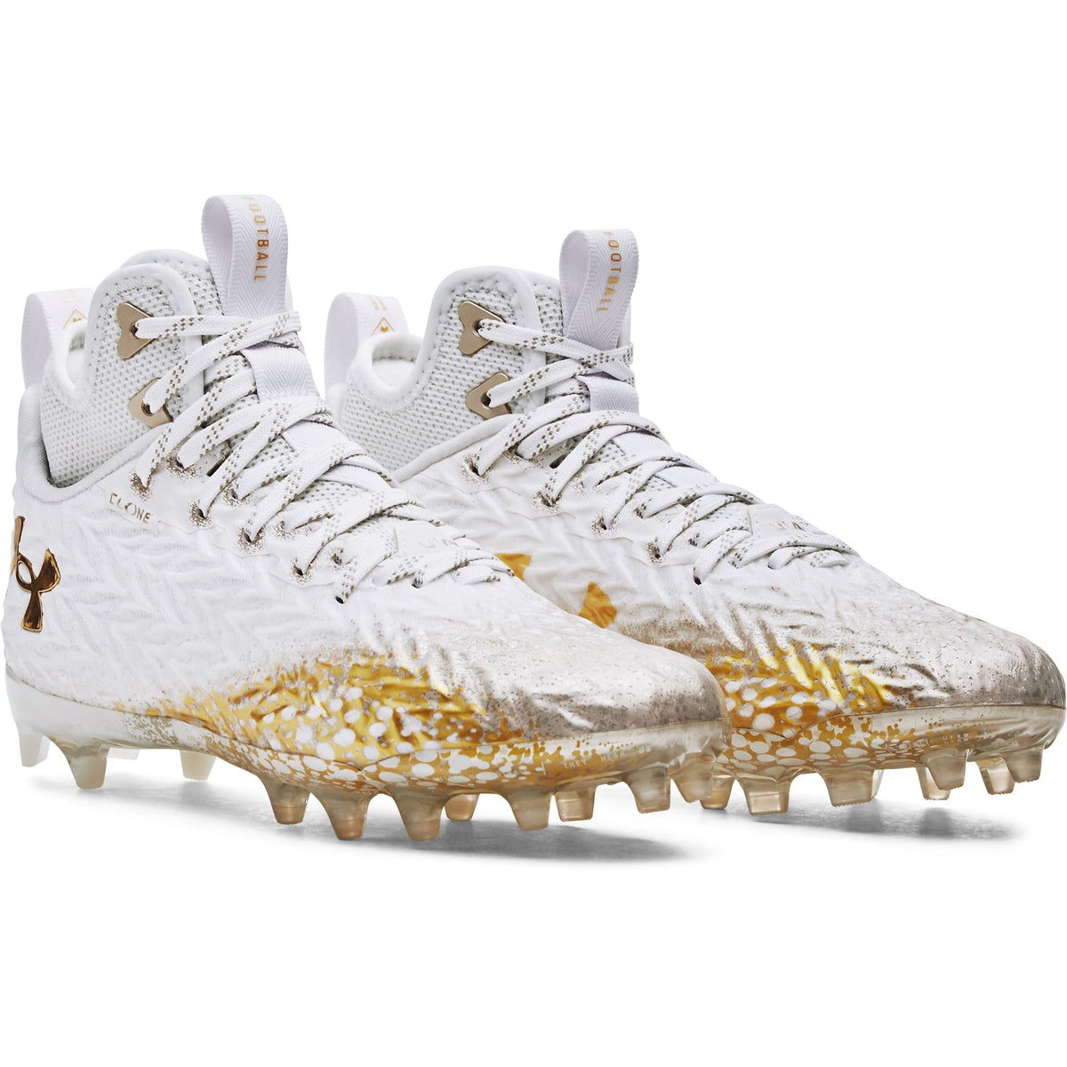 Under Armour Womens Spotlight Clone MC - White Metallic Faded Gold