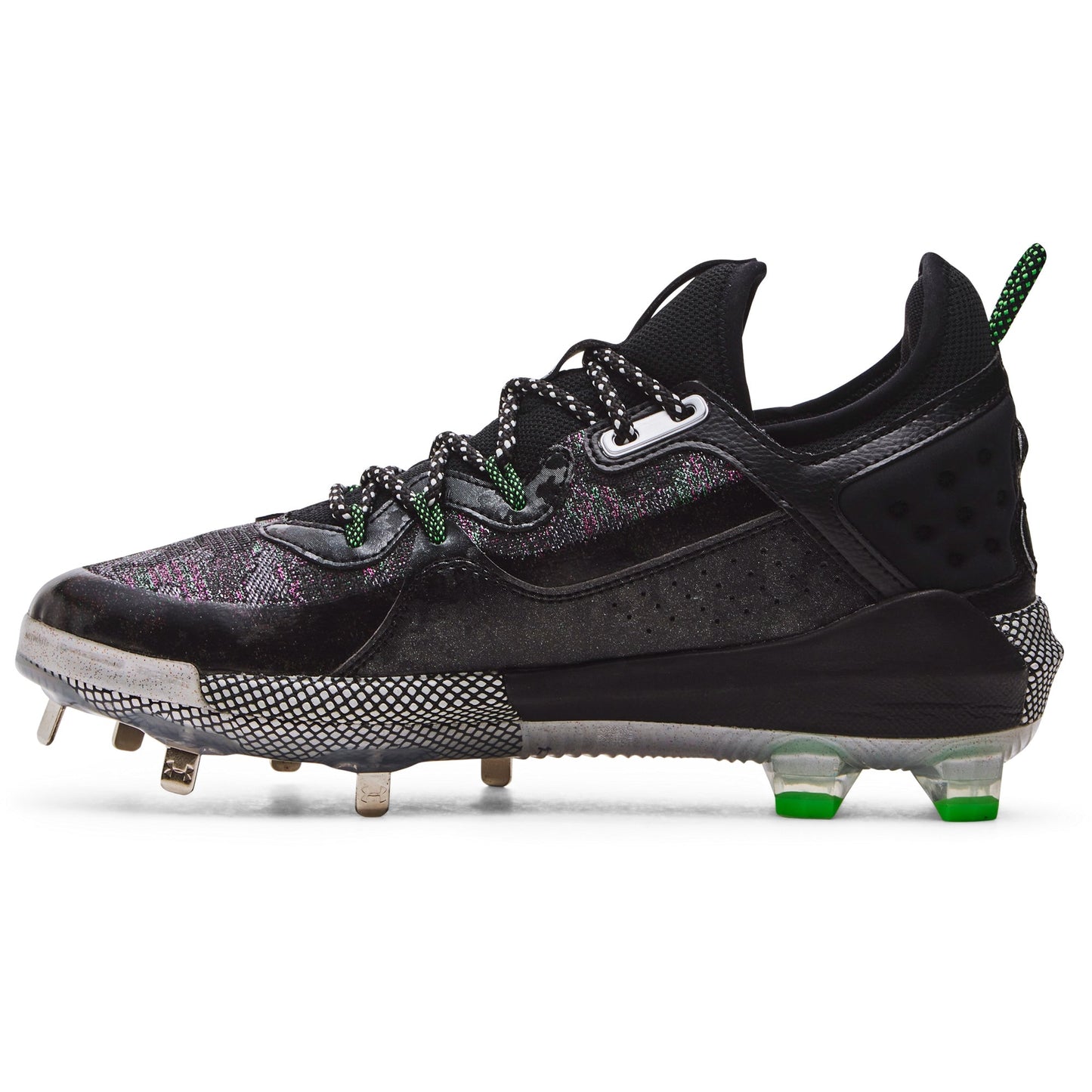 Under Armour Mens Harper 8 Low ST Metal Baseball Cleats - Black/Silver