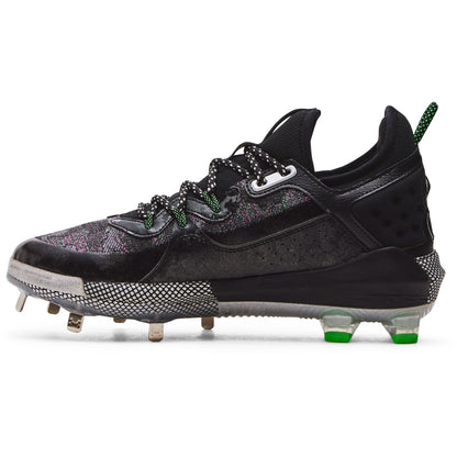 Under Armour Mens Harper 8 Low ST Metal Baseball Cleats - Black/Silver