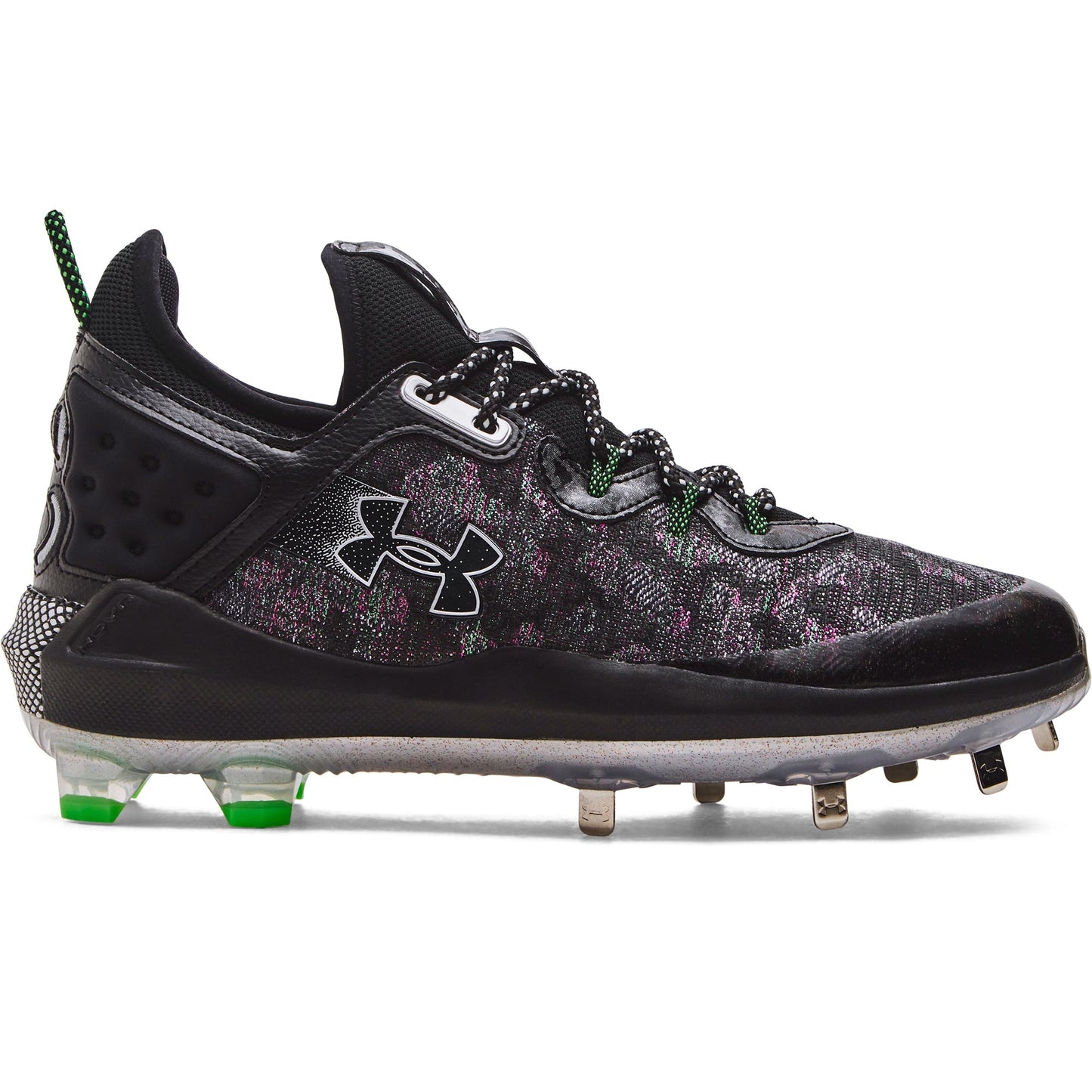 Under Armour Mens Harper 8 Low ST Metal Baseball Cleats - Black/Silver