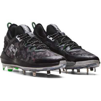 Under Armour Mens Harper 8 Low ST Metal Baseball Cleats - Black/Silver