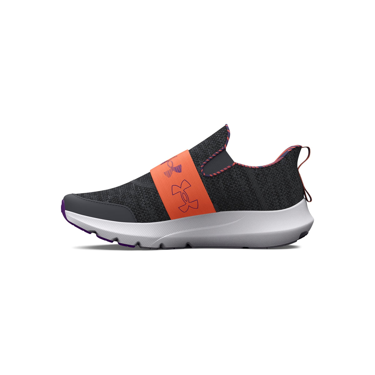 Under Armour Grade School Surge 3 Slip - Pitch Gray/Orange Blaze/Galaxy Purple