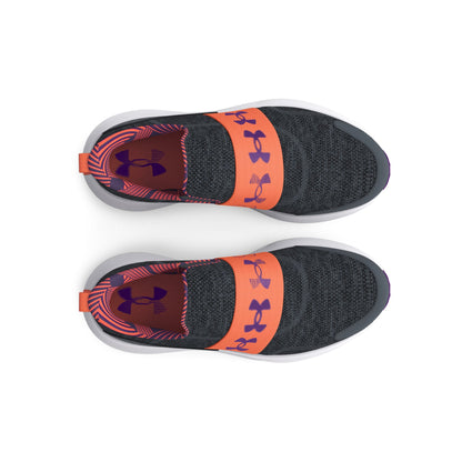 Under Armour Grade School Surge 3 Slip - Pitch Gray/Orange Blaze/Galaxy Purple